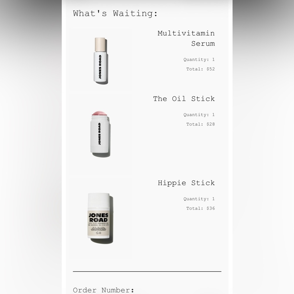 Jones Road Skincare—Multivitamin Serum, The Oil Stick, Hippie Stick—new, unused
